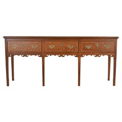 Used Baker Furniture English Georgian Banded Oak Sideboard, Newly Refinished