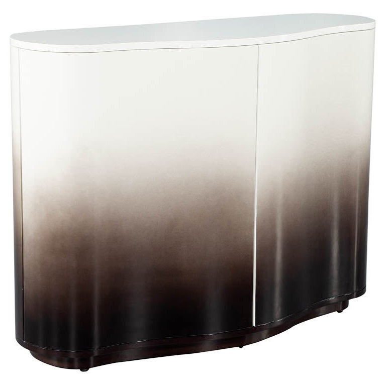 Modern Curved Cabinet in Ombre Lacquered Finish For Sale