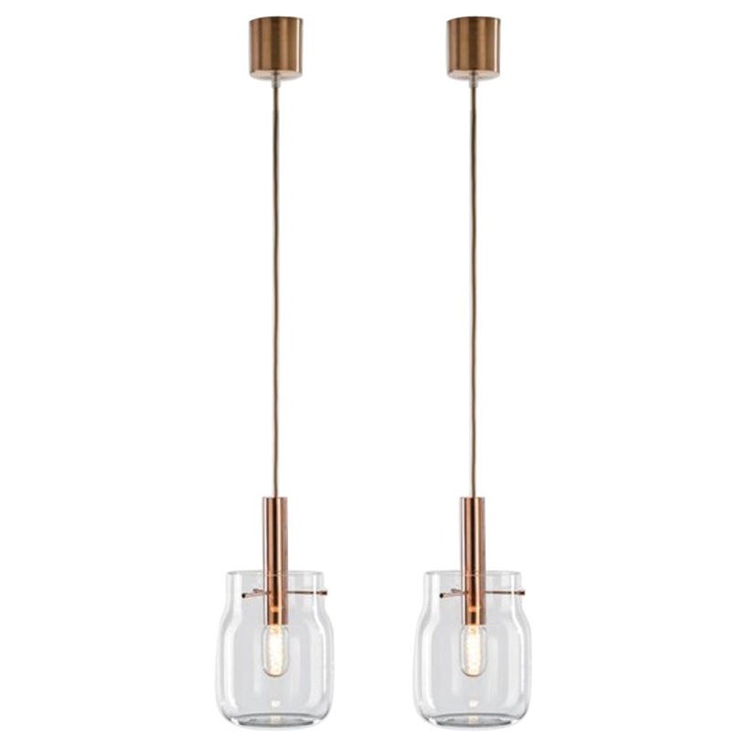 Ensemble de 2 grandes lampes à suspension Bandaska par Dechem Studio