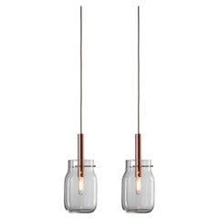 Ensemble de 2 lampes à suspension Bandaska de taille moyenne par Dechem Studio