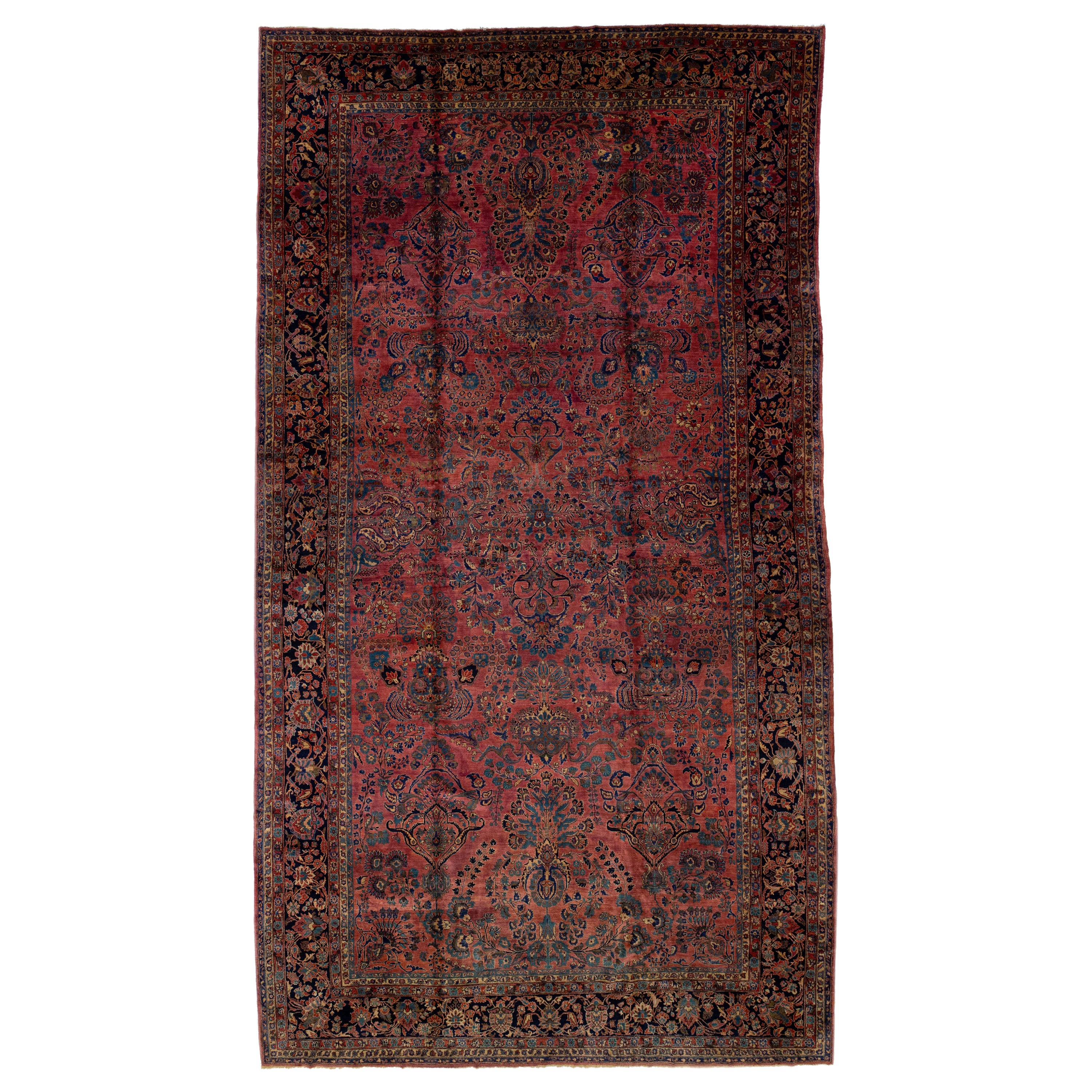 20th Century Persian Sarouk Oversize Wool Rug with Classic Floral Motif