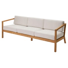 Outdoor 'Virkelyst' 3-Seater Sofa in Teak and Papyrus Fabric for Skagerak