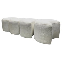 1960s Set of 4 Nesting Stools in Boucle