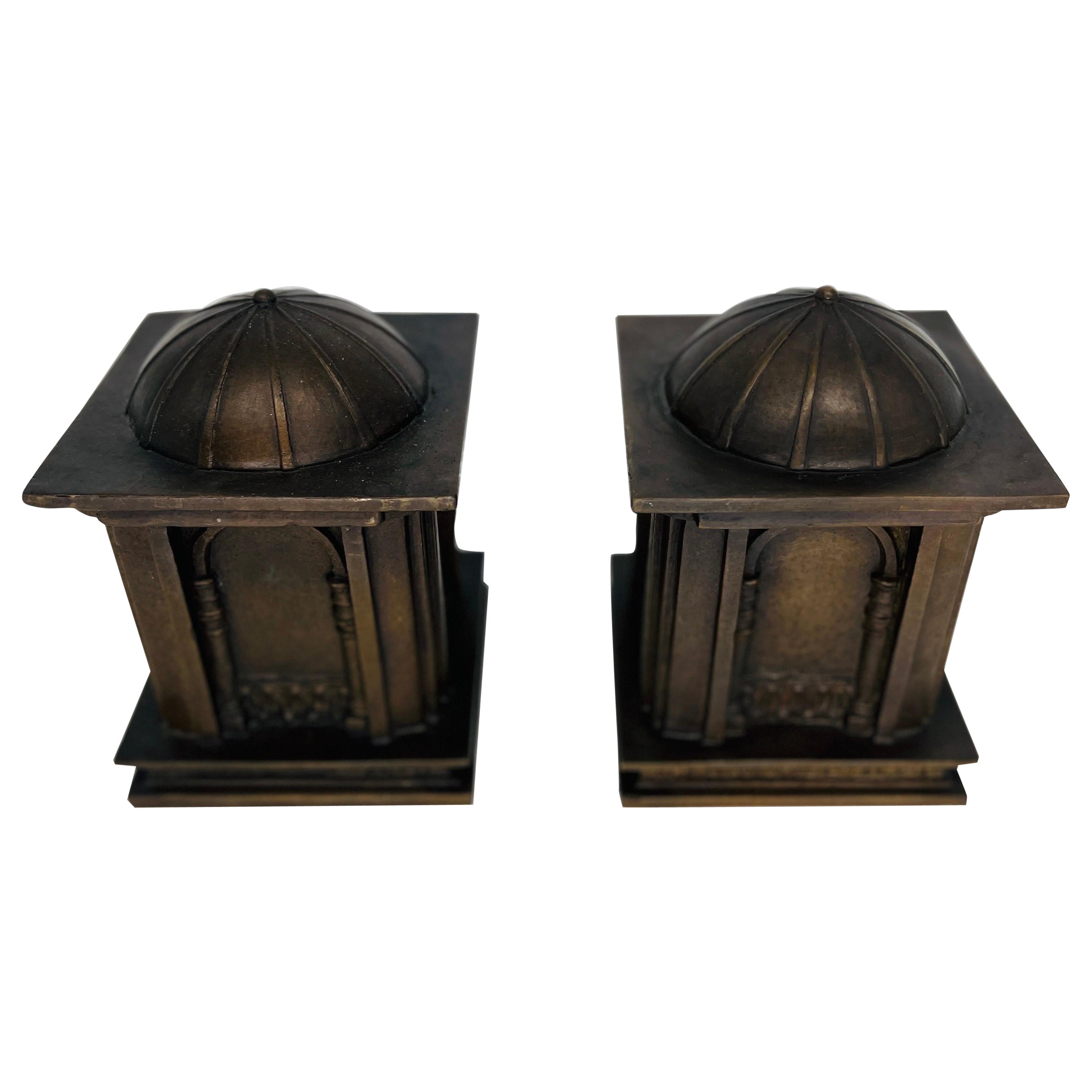 Pair, “The Borghese” Bronze Grand Tour Style Capital Bookends