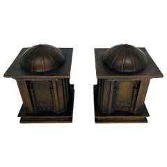 Pair, “The Borghese” Bronze Grand Tour Style Capital Bookends