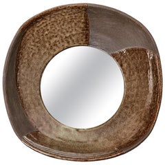 Ceramic Mirror by Mia Jensen, Signed, Unique Piece, circa 2023