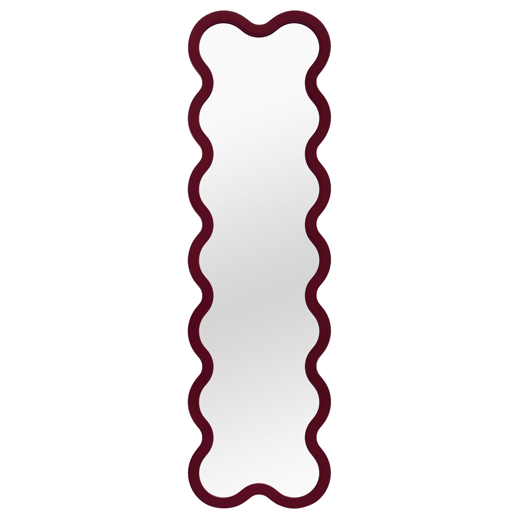 Contemporary Mirror 'Hvyli 14' by Oitoproducts, Dark Red Frame For Sale