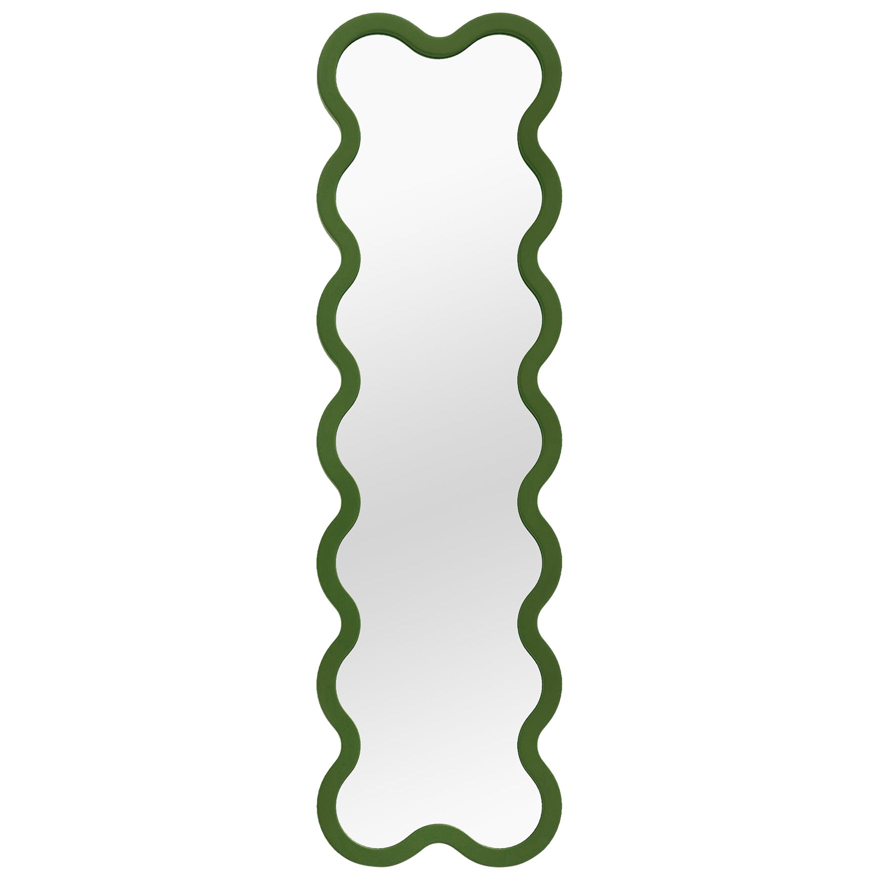 Contemporary Mirror 'Hvyli 14' by Oitoproducts, Green Frame For Sale