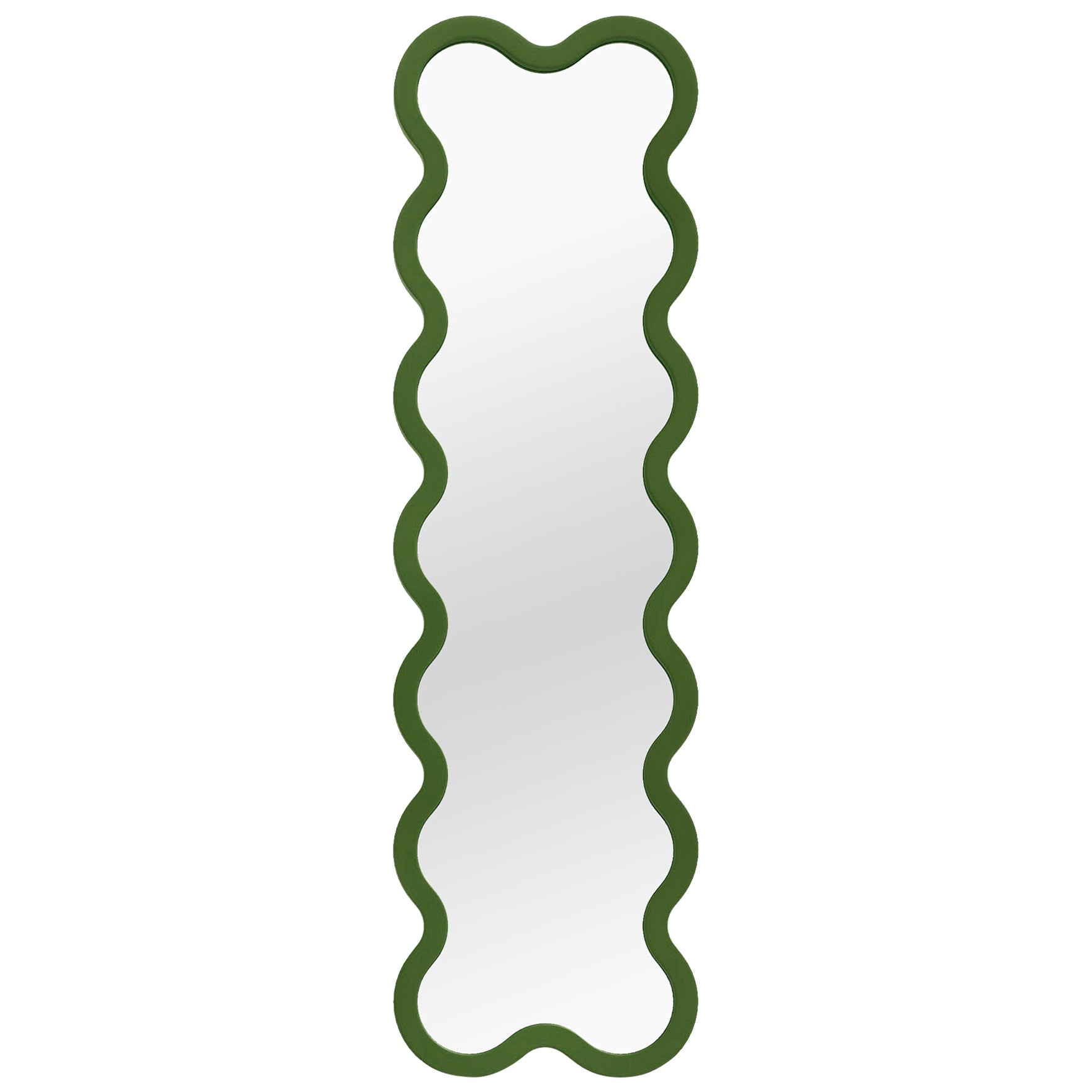 Miroir contemporain 'Hvyli 14' par Oitoproducts, cadre vert