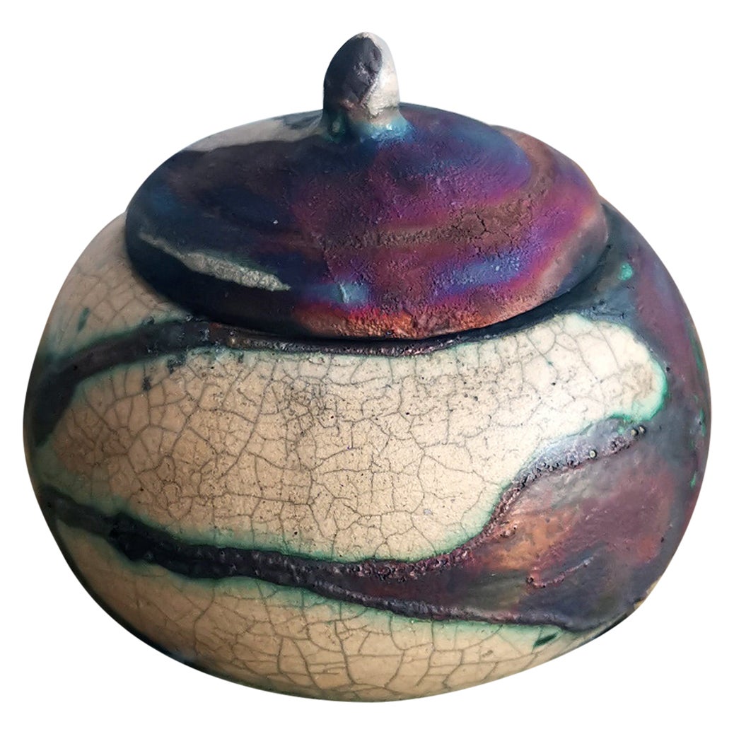 Ai Keramik-Mini-Urne – halber Kupfer, matt – Keramik Raku-Keramik im Angebot