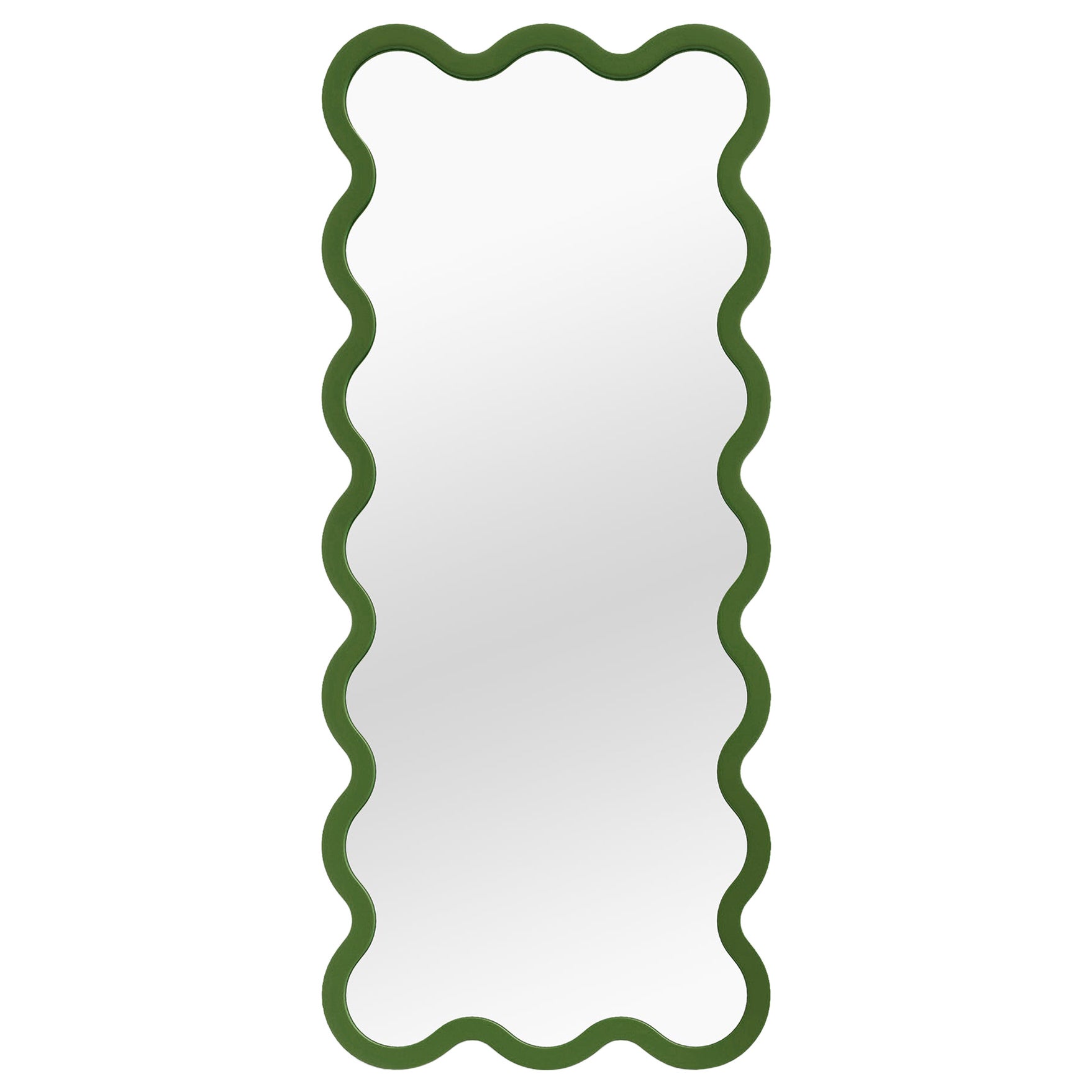 Contemporary Mirror 'Hvyli 16' by Oitoproducts, Green Frame For Sale