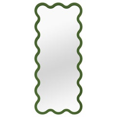 Contemporary Mirror 'Hvyli 16' by Oitoproducts, Green Frame