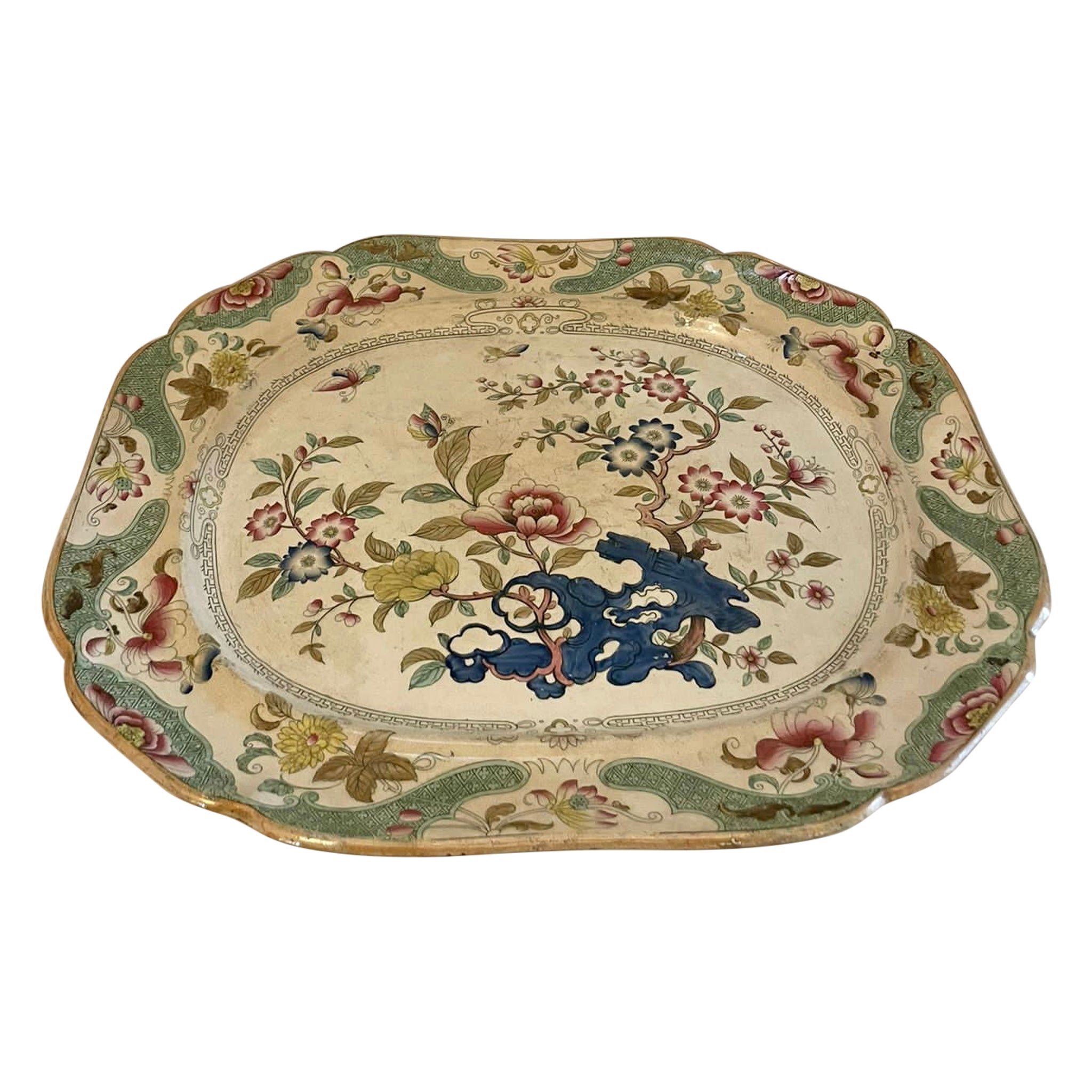 Large Antique Victorian Meat Plate For Sale
