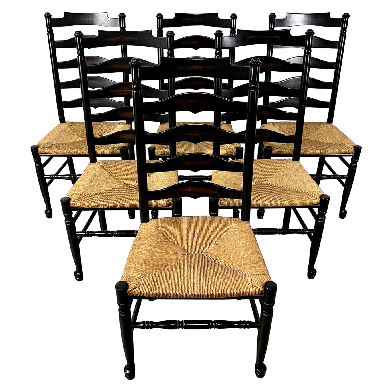 Italian Ladderback Dining Chairs For Sale
