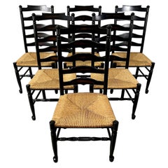 Used Italian Ladderback Dining Chairs
