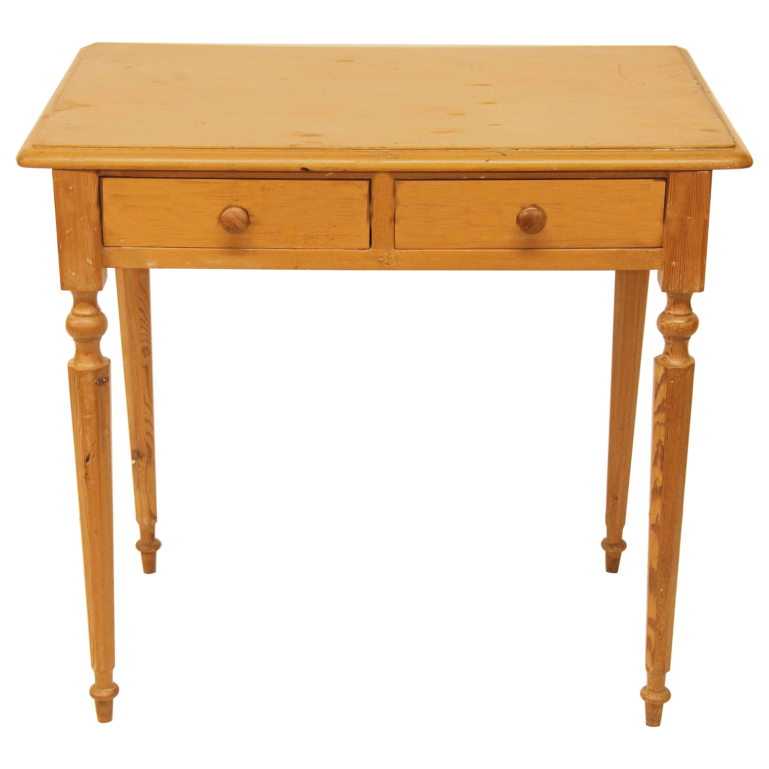 English Pine Two Drawer Table For Sale