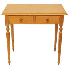 Antique English Pine Two Drawer Table