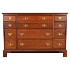 Baker Furniture Georgian Cherry Chest of Drawers with Secretary Desk, Refinished