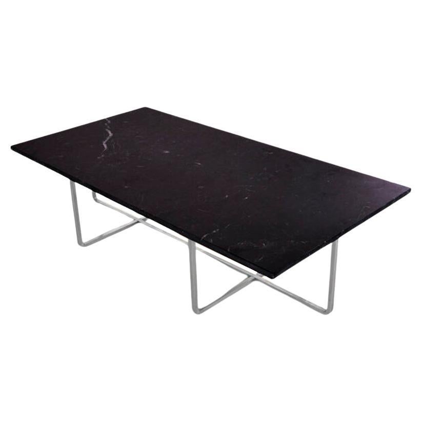 Grande table Ninety en marbre noir Marquina et acier d'OxDenmarq en vente