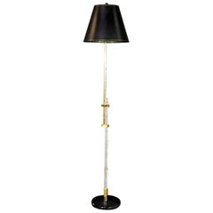 Lucite & Brass Adjustable Floor Lamp