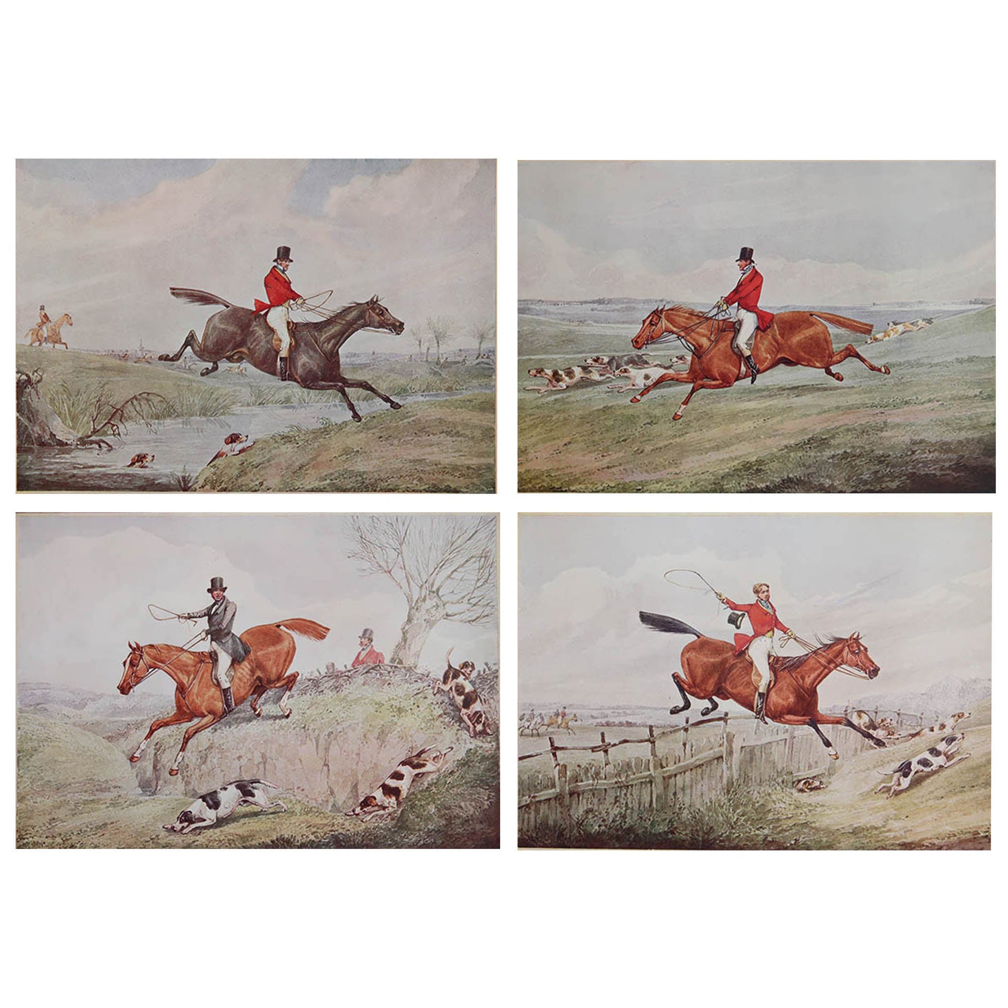 Set of 4 Antique Sporting Prints After Henry Alken, circa 1900 For Sale