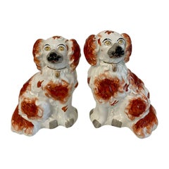 Pair of Antique Victorian Quality Staffordshire Dogs 