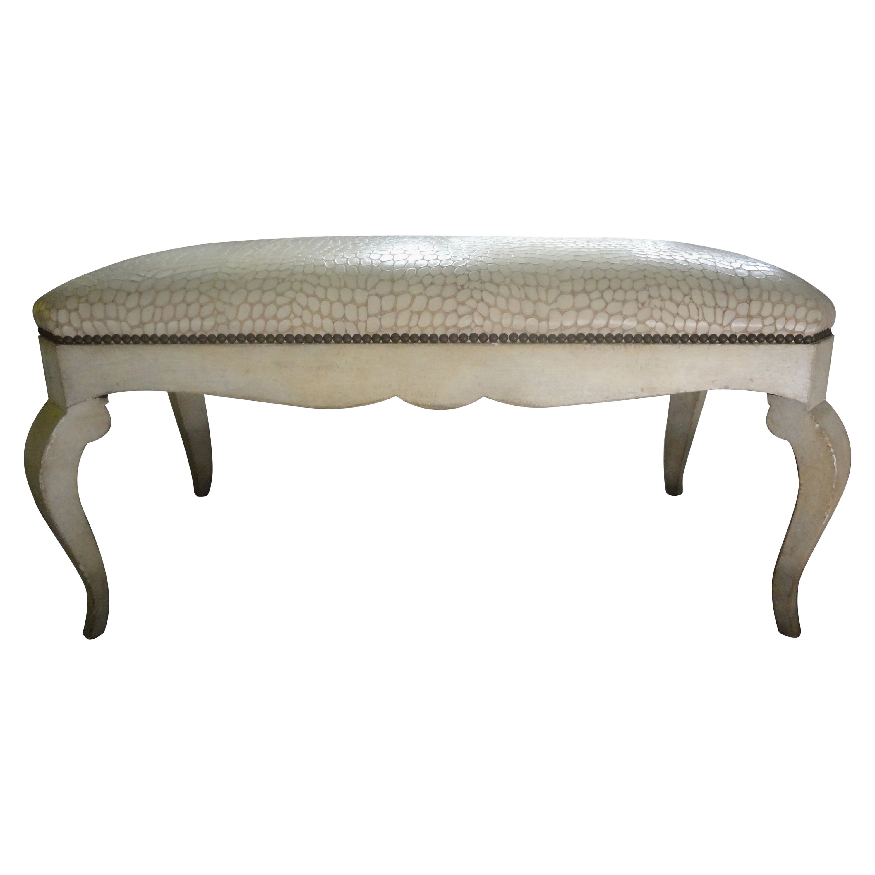 Banc peint de style Louis XV par Dessin-Fournir