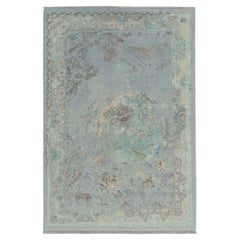 Rug & Kilim’s Classic Style Contemporary Rug in Blue-Grey Pictorials