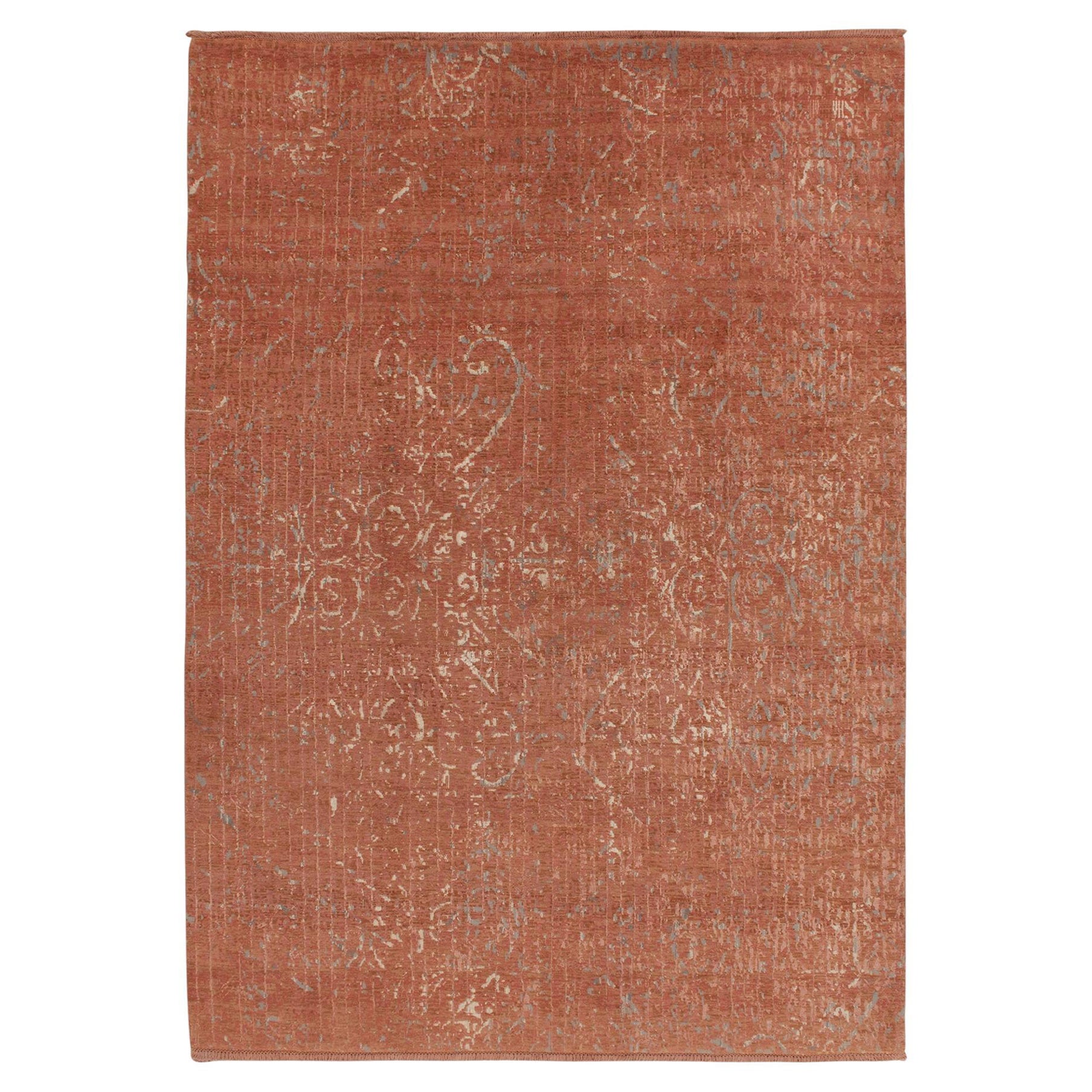 Rug & Kilim’s Abstract Rug in Pink, Muted All over Pattern For Sale