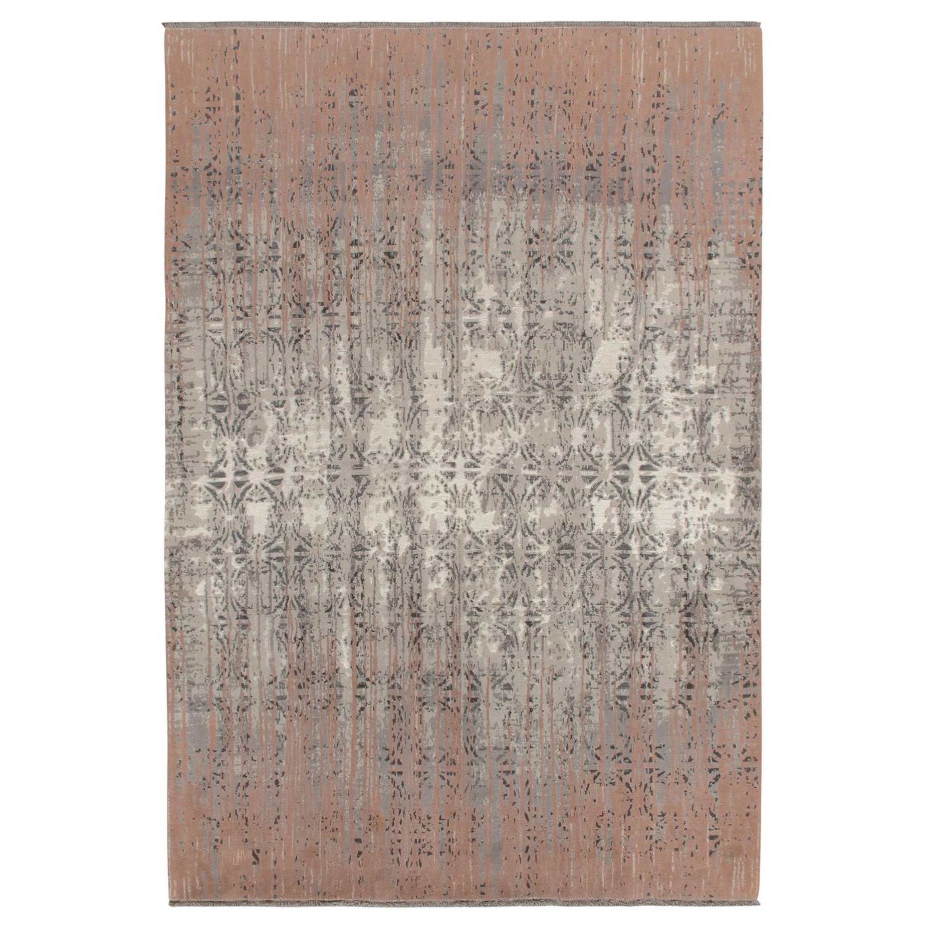 Tapis contemporain de Rug & Kilim à motif abstrait rose et gris
