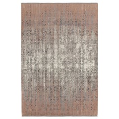 Rug & Kilim’s Contemporary Rug in Pink & Gray Abstract Pattern