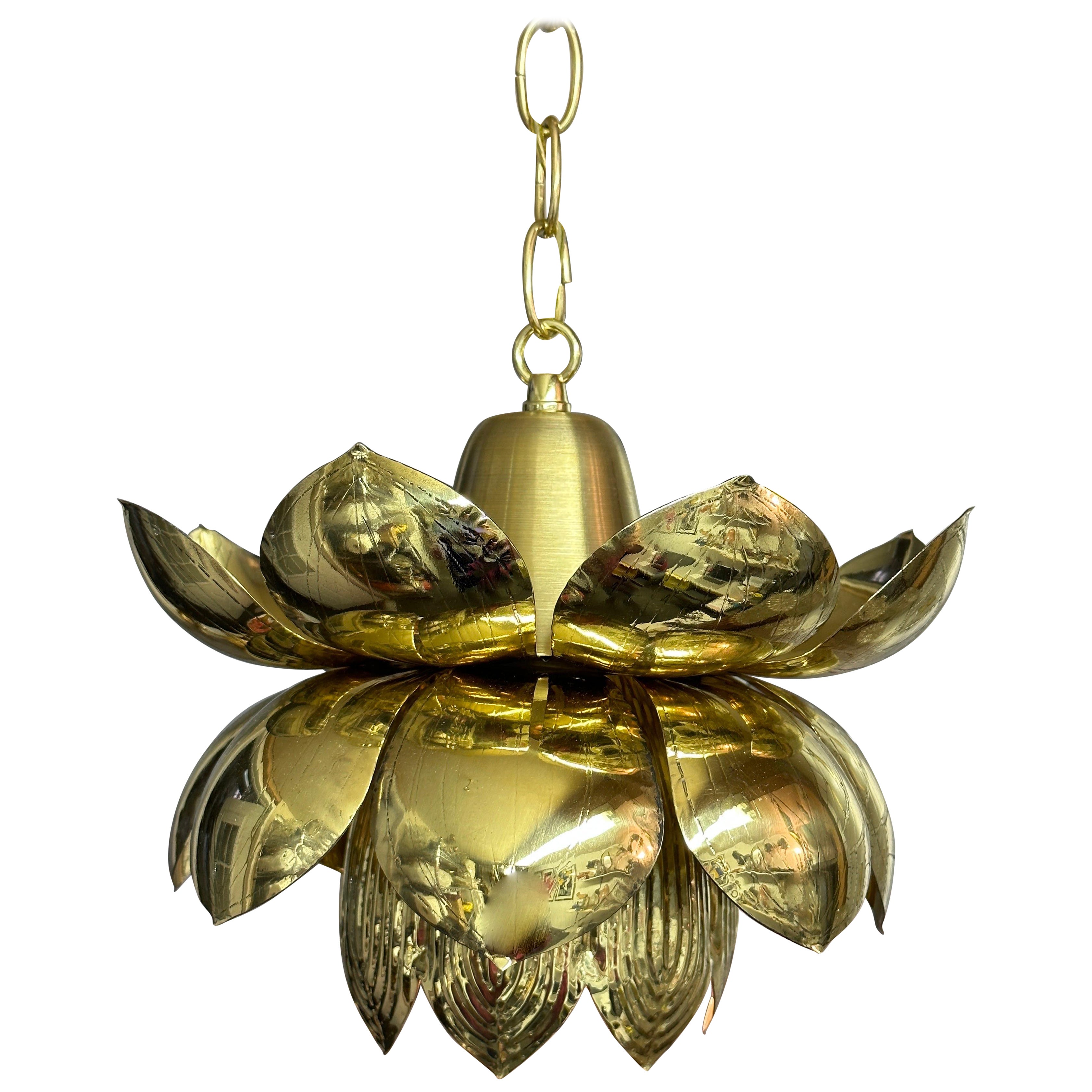 Polished Brass Lotus Light by Feldman