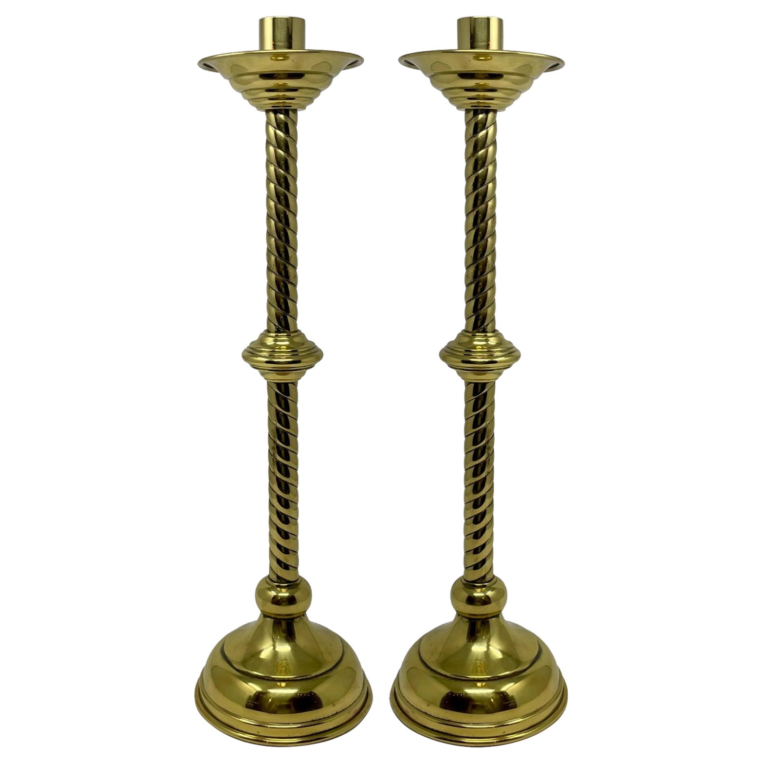 Pair of Antique Brass Candlesticks, circa 1880