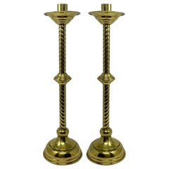 Pair of Antique Brass Candlesticks, circa 1880