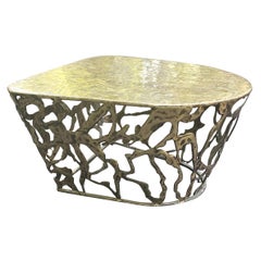 Signed Silas Seandel Bronze B.F. Large Side Table / Coffee Table