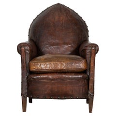 Used 19th Century English Gothic Leather Armchair