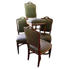 Retro French Country Provincial Dining Chair Set of 4 Upholstered Dining Chairs