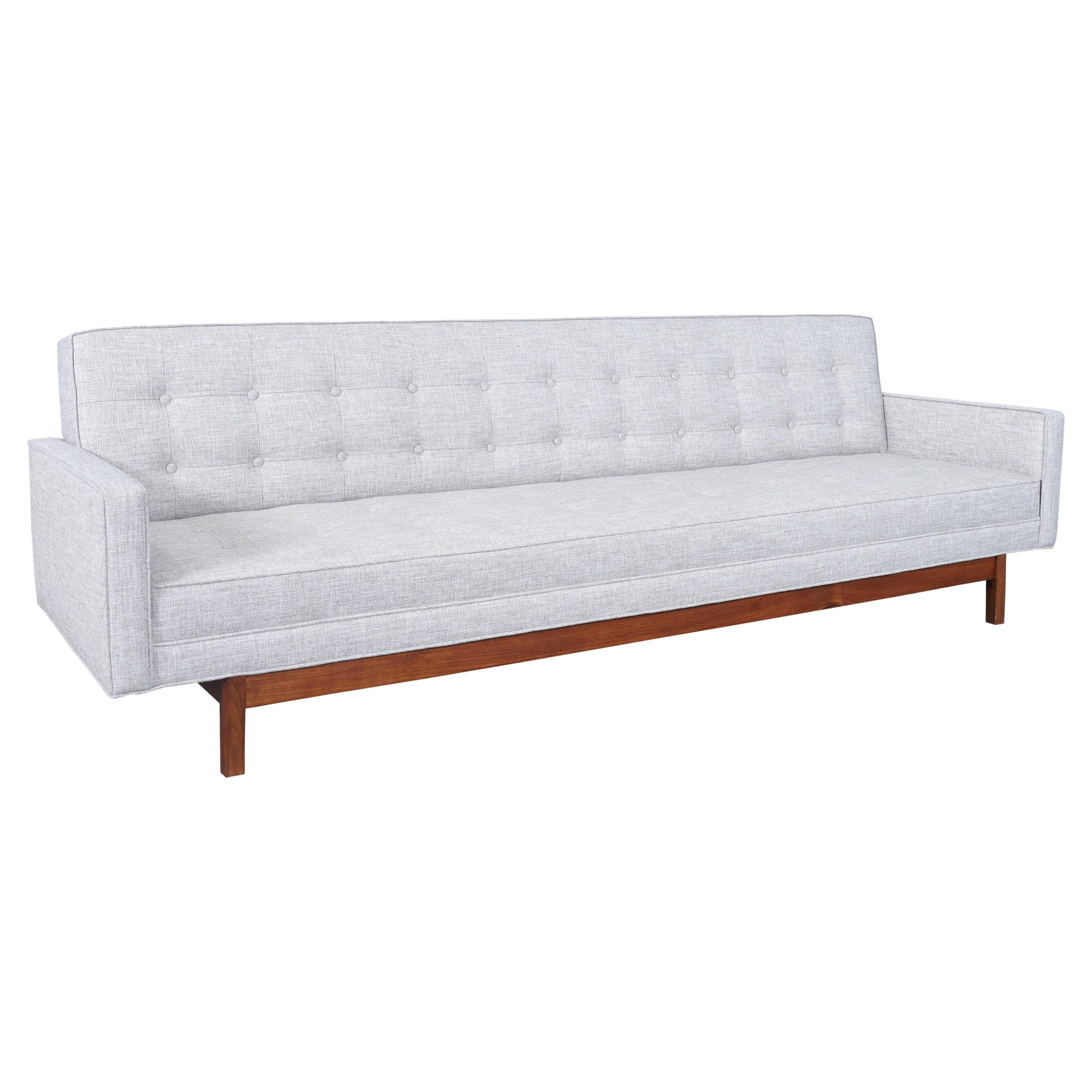 Mid-Century Modern Walnut Sofa For Sale
