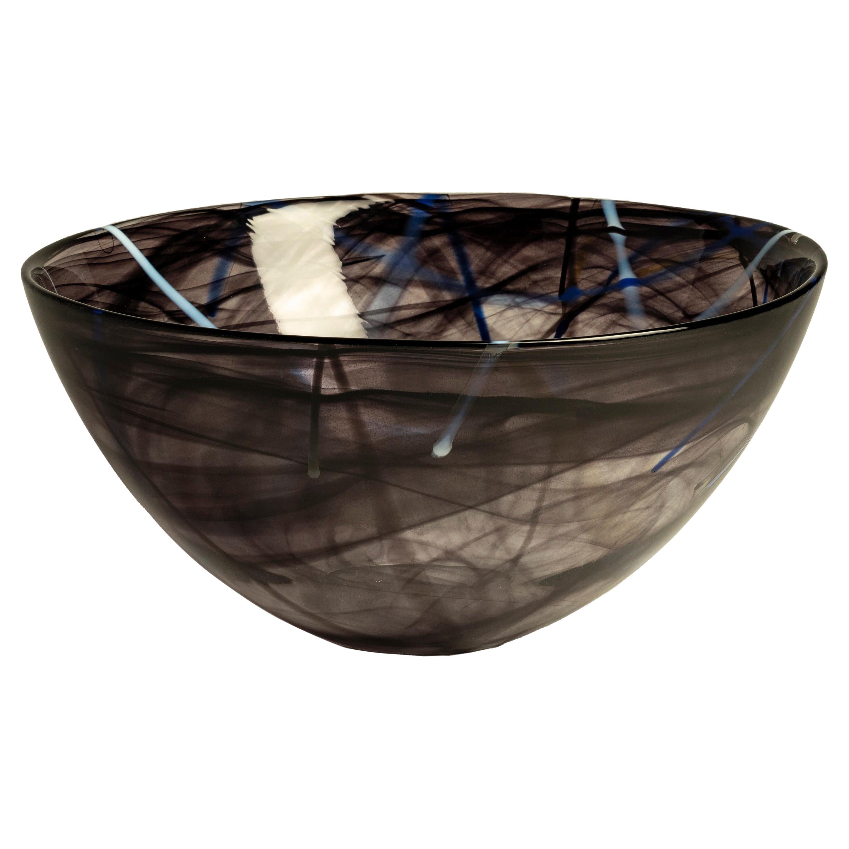 Kosta Boda Contrast Bowl Black Large For Sale