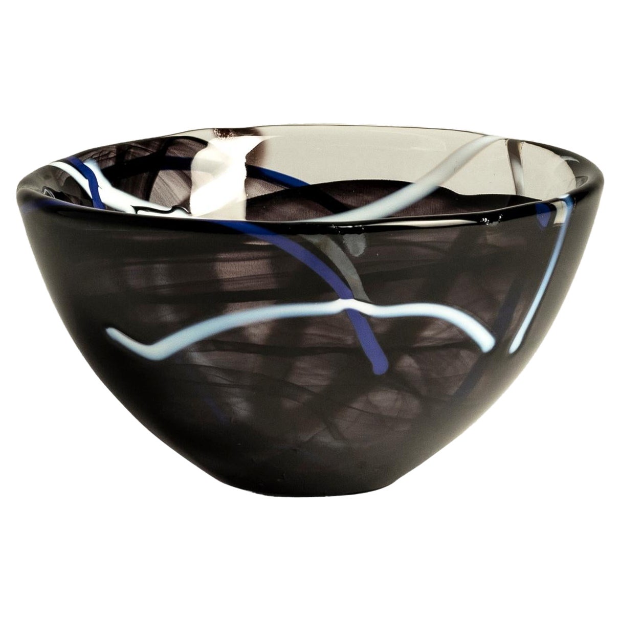 Kosta Boda Contrast Bowl Black Small For Sale