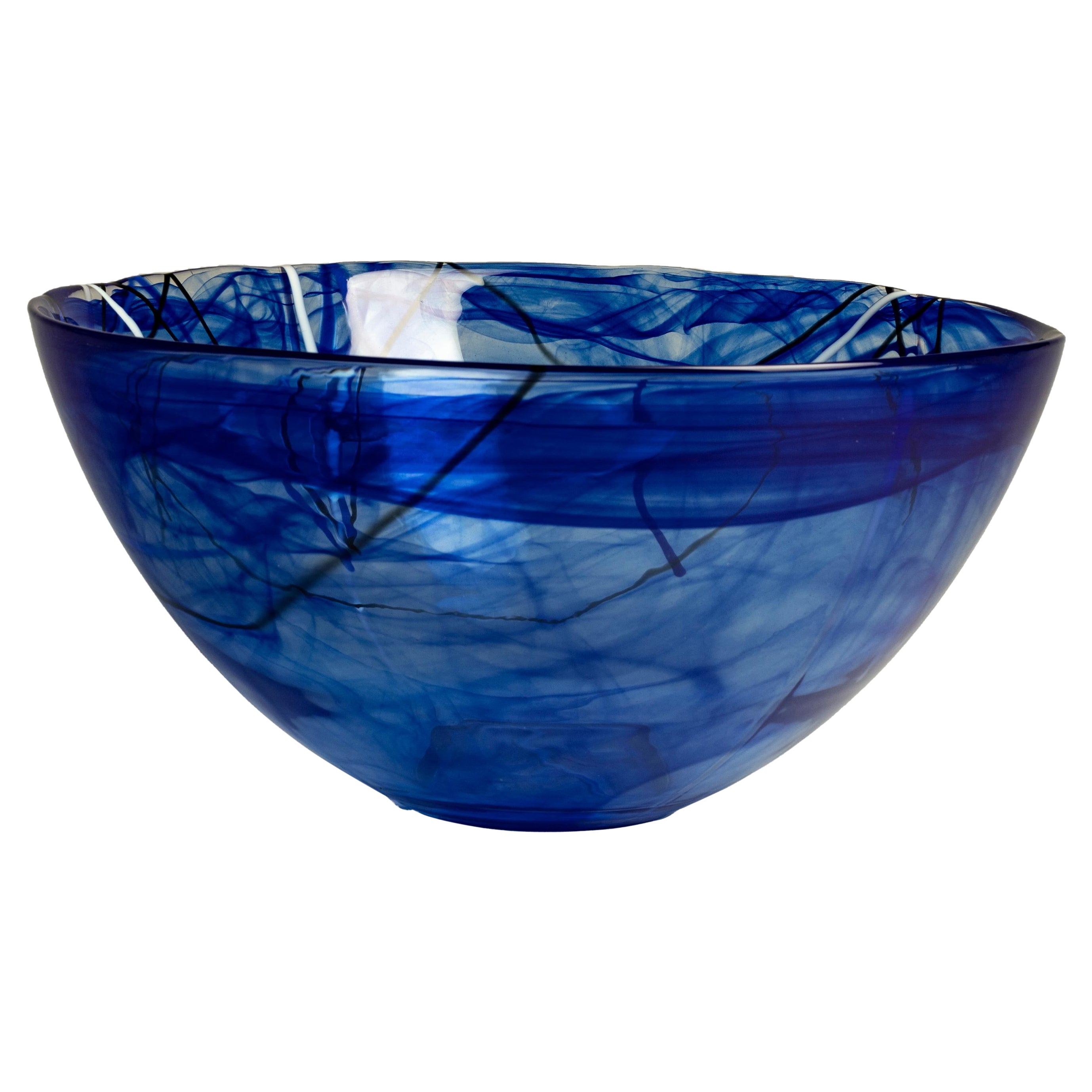 Kosta Boda Contrast Bowl Blue Medium For Sale