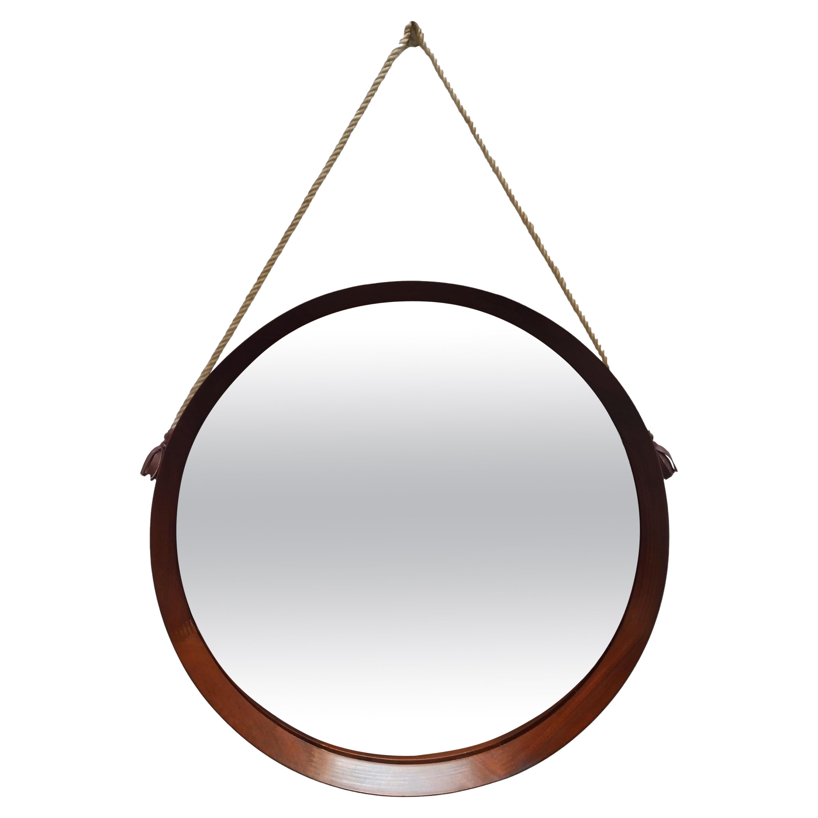 Osten Kristiansson for Luxus Teak Wall Mirror, Swedish, 1960s For Sale