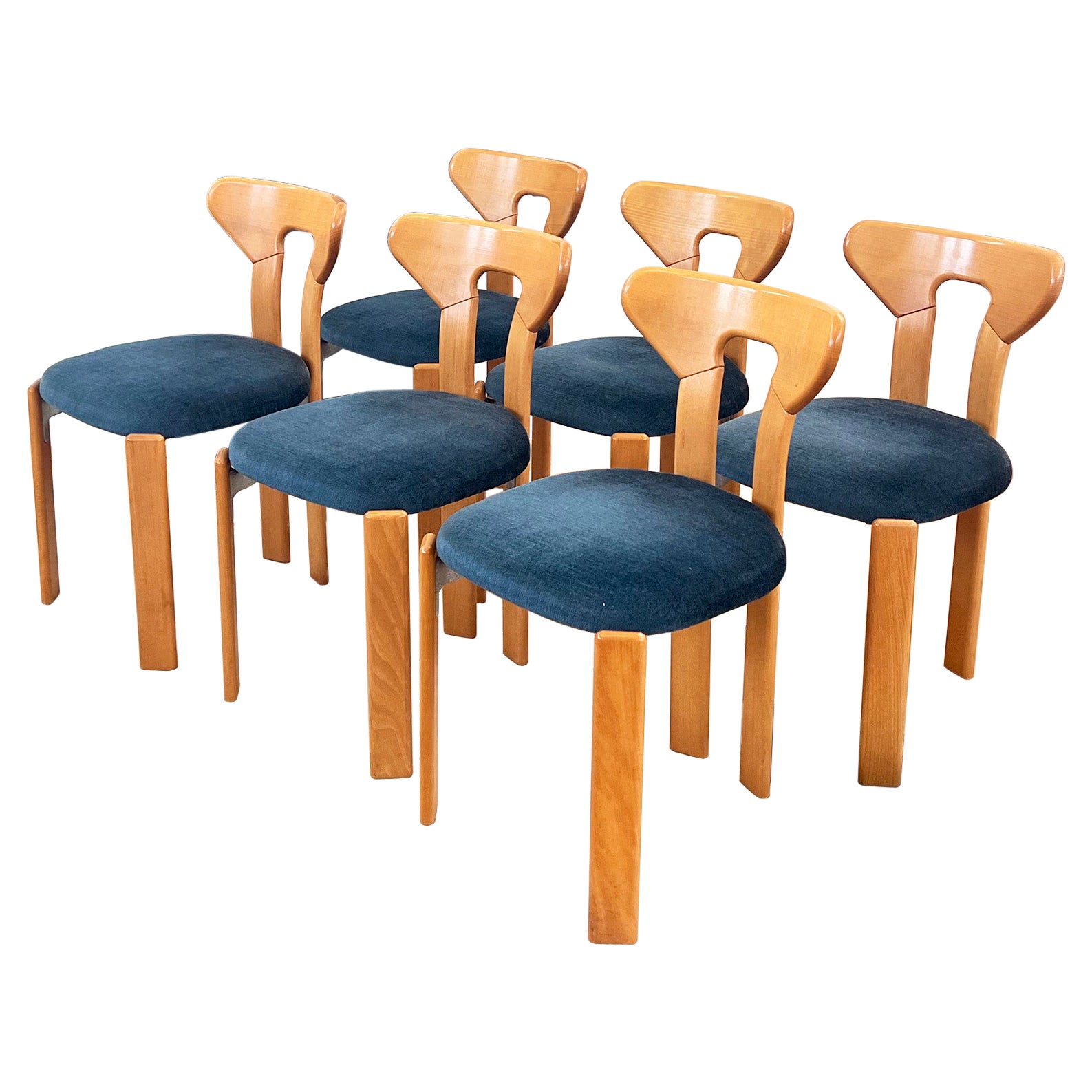 Postmodern 1970s Set of 6 Chairs by Bruno Rey for Dietiker, 1970s 