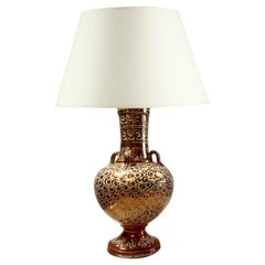 Antique Early Nineteenth Century Hispano Moresque Lustreware Lamp