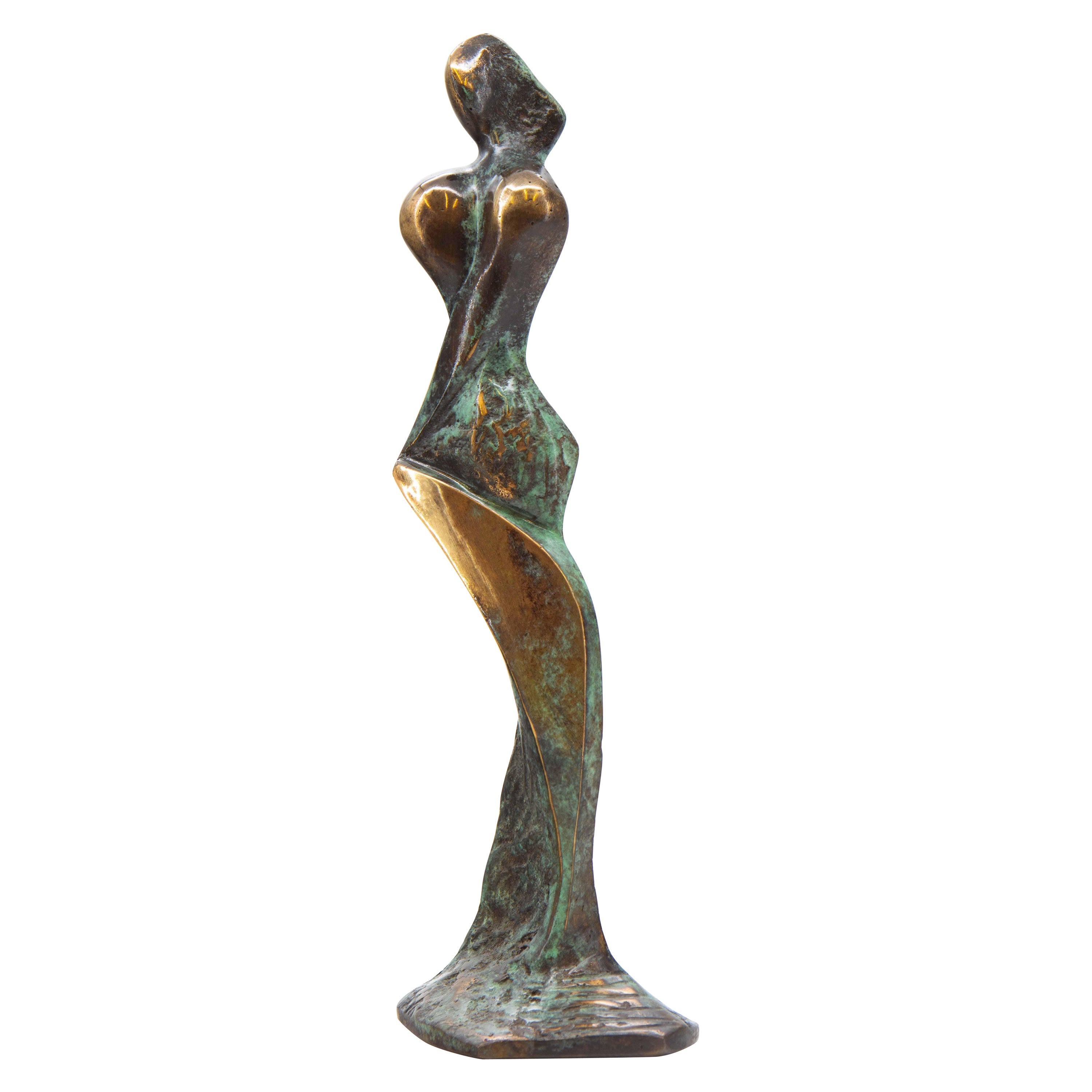 Contemporary Abstract Bronze of a Female Statuette by Stanislaw Wysocki For Sale