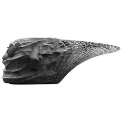 "Metsidian" Unique Coffee Table/Cocktail Table in Obsidian and Chrome