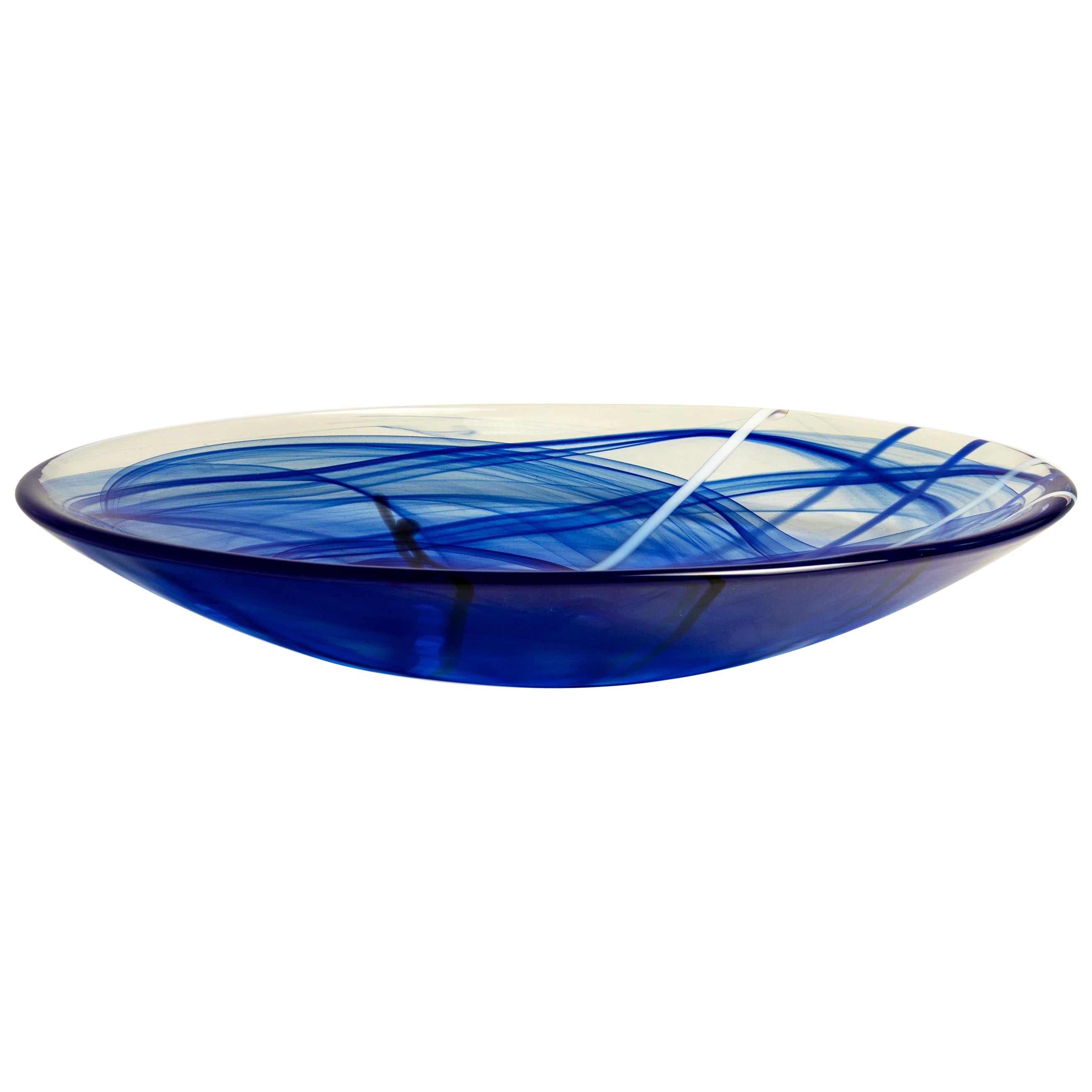 Kosta Boda Contrast Dish Blue For Sale