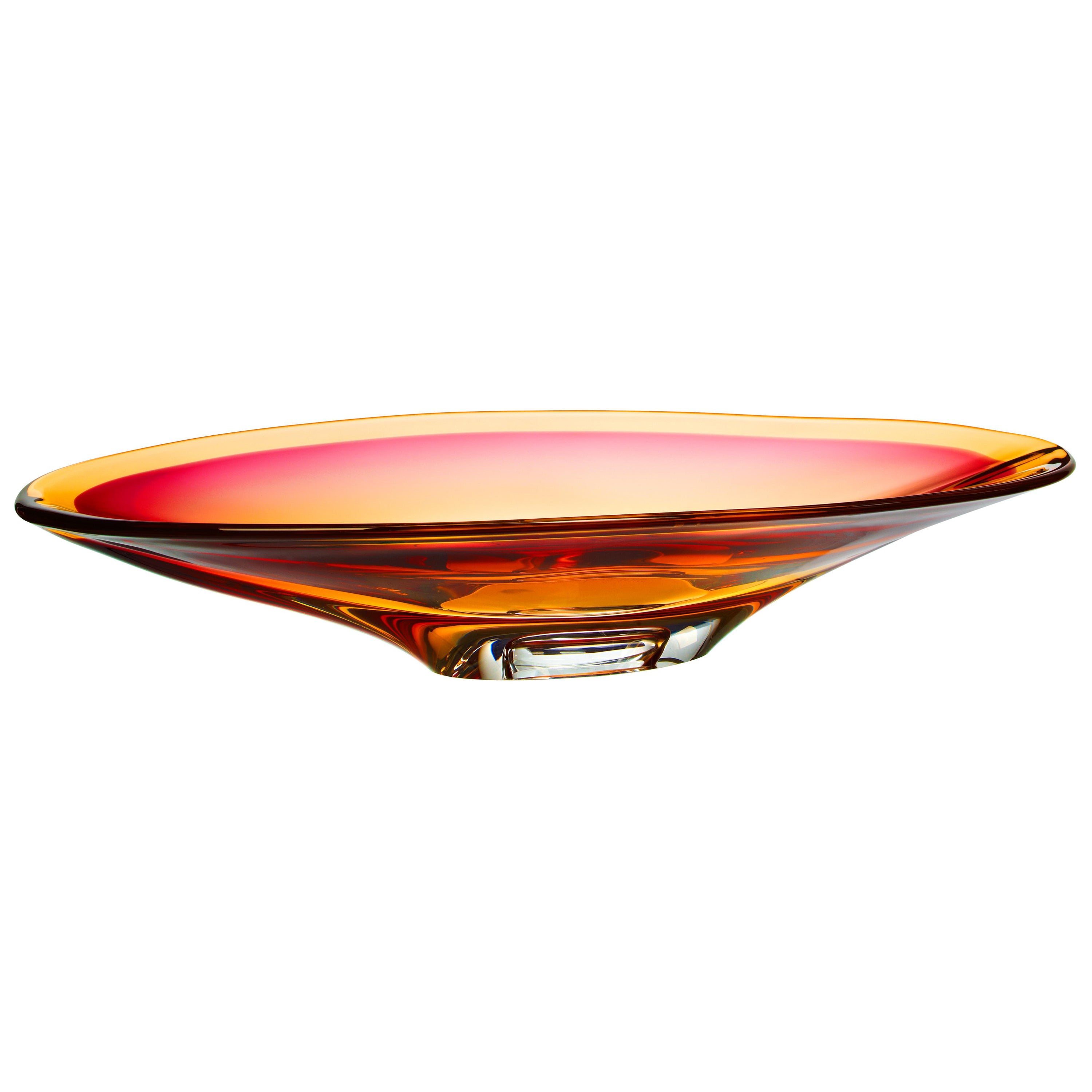 Kosta Boda Vision - Plat en ambre rose