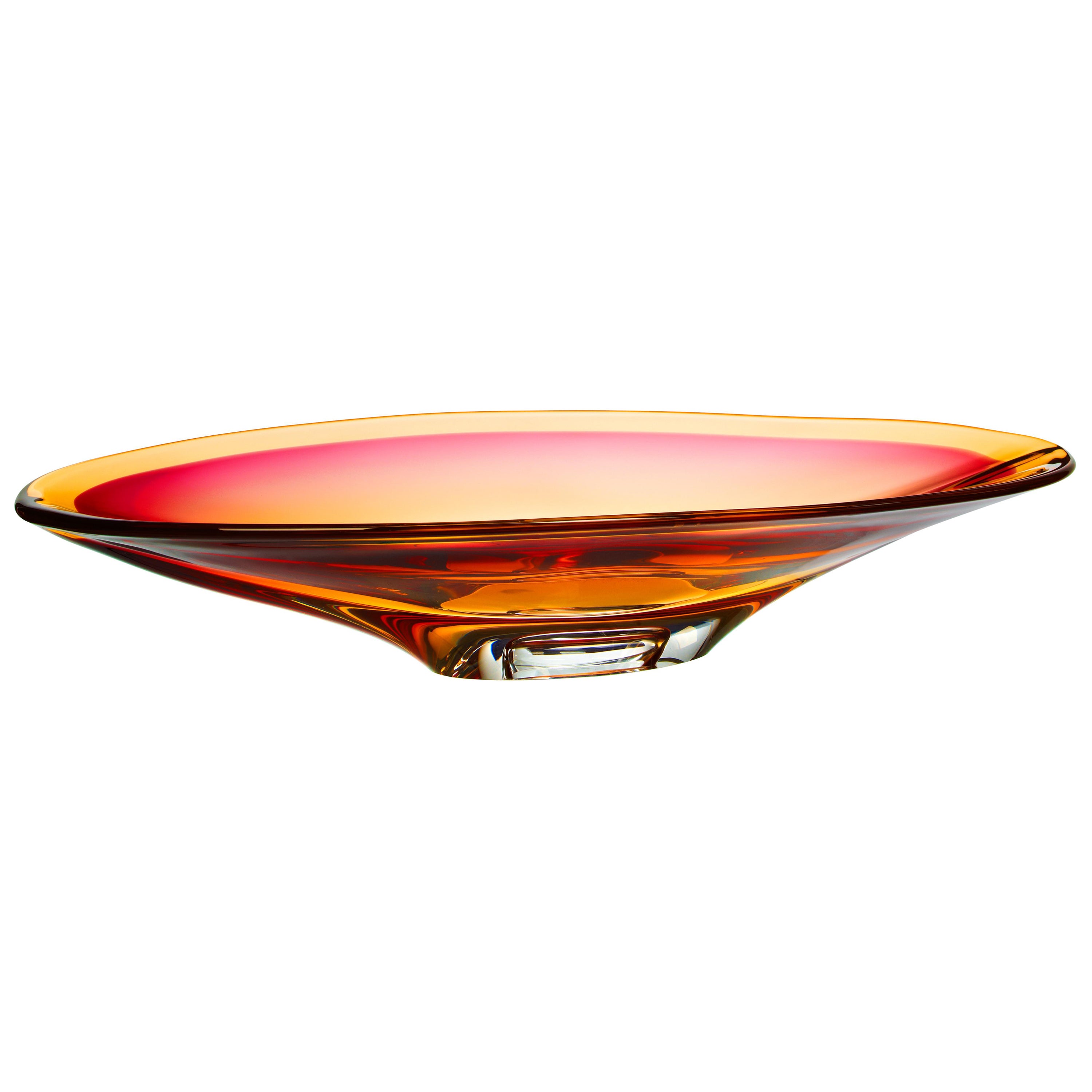 Kosta Boda Vision Dish Pink Amber For Sale