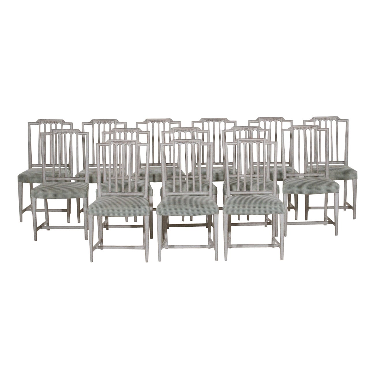 Set of 14 Gustavian Chairs, 19th Century